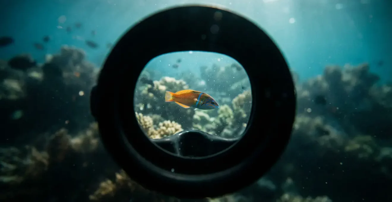 Vue à travers un masque à jupe noire montrant l'effet tunnel et la concentration visuelle
