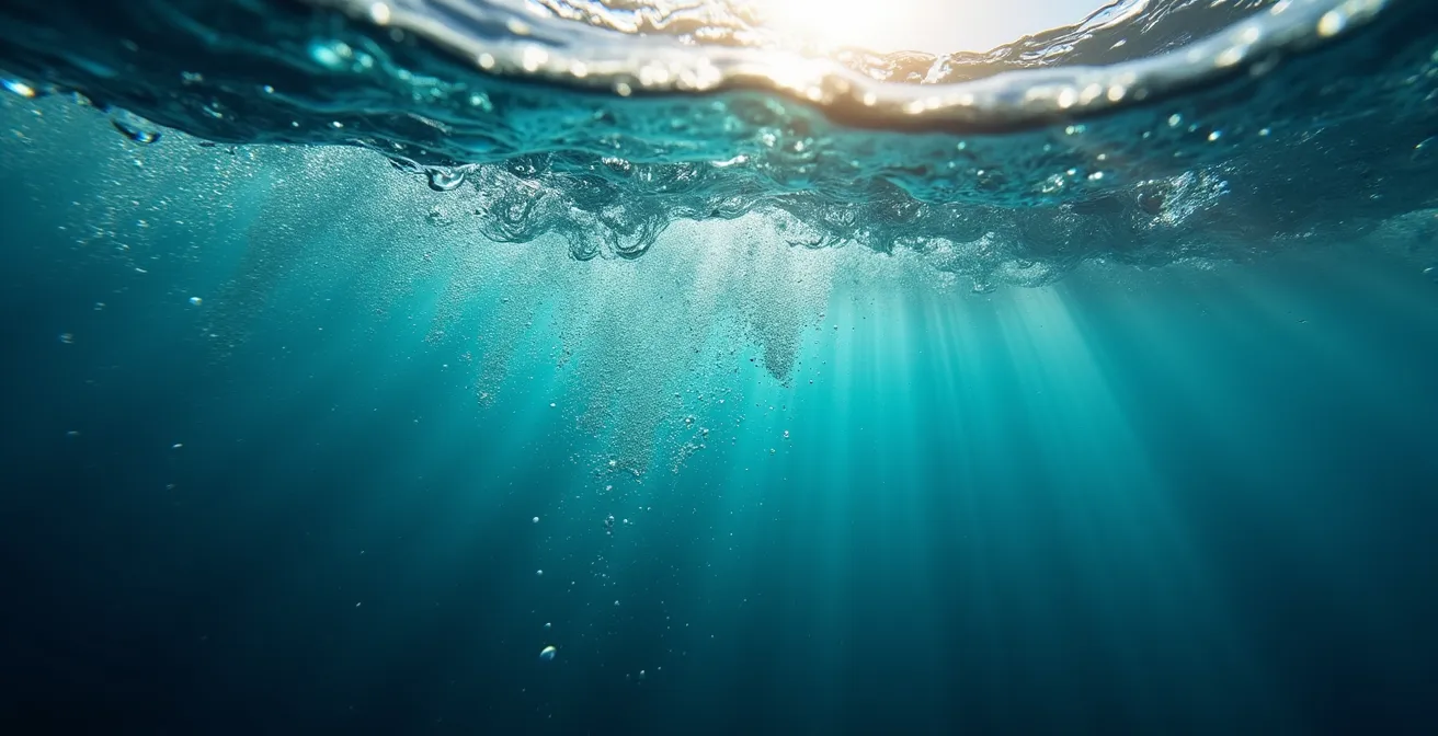 Vue macro de la rencontre entre eaux chaudes et froides lors de l'upwelling en Corse